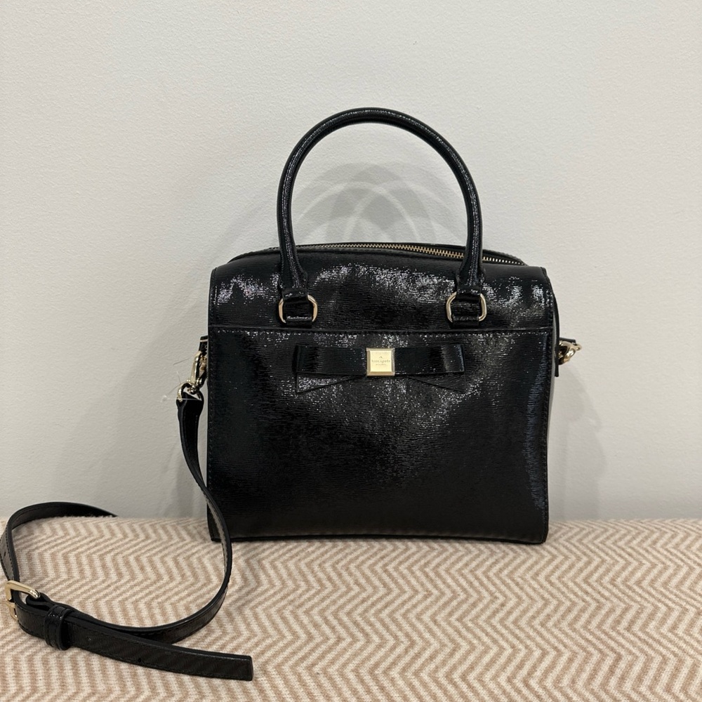 Kate spade Ashton montford park black leather satchel bag. New with tags